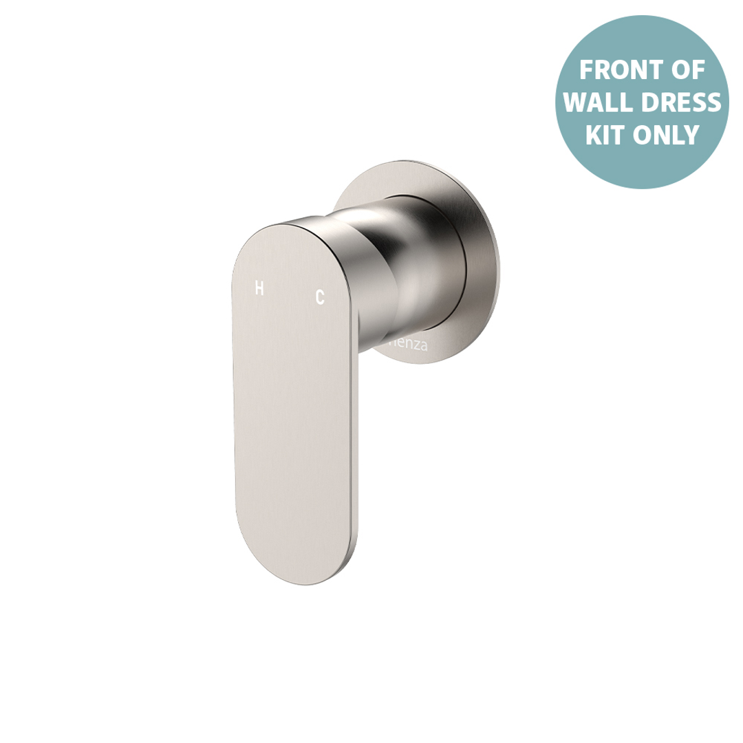 Fienza Empire Slim Wall Mixer Round Plate Dress Kit - Brushed Nickel Lf