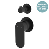 Fienza Empire Slim Wall Diverter Mixer Sm Round Plates Vertical Dress Kit - Matte Black Lf
