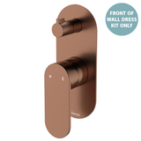 Fienza Empire Slim Wall Diverter Mixer Lg Oval Plate Vertical Dress Kit - Brushed Copper Lf
