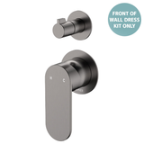 Fienza Empire Slim Wall Div Mixer Lg Oval Plate Vertical Vertical Dress Kit - Urban Brass