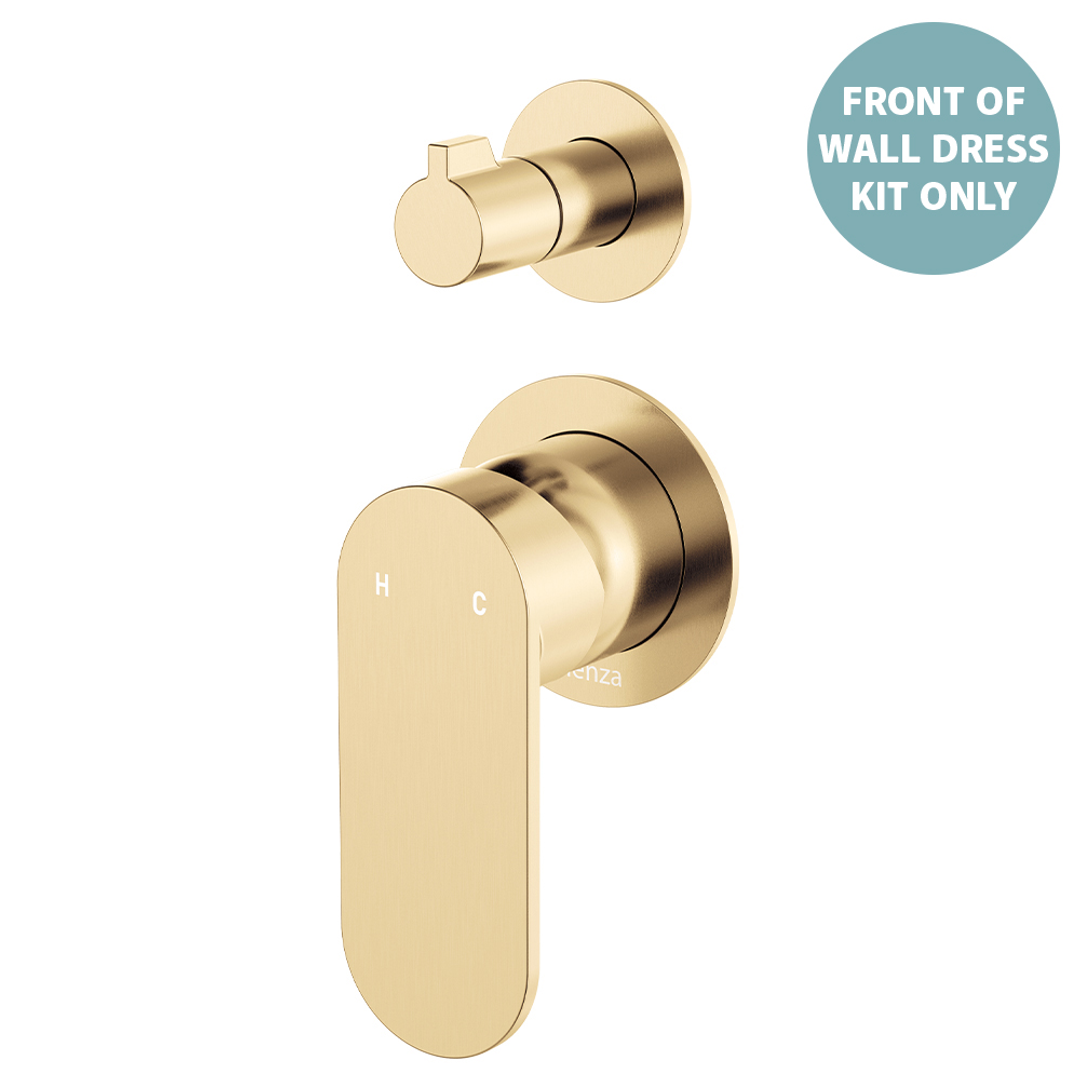 Fienza Empire Slim Wall Diverter Mixer Sm Round Plates Vertical Dress Kit - Urban Brass Lf