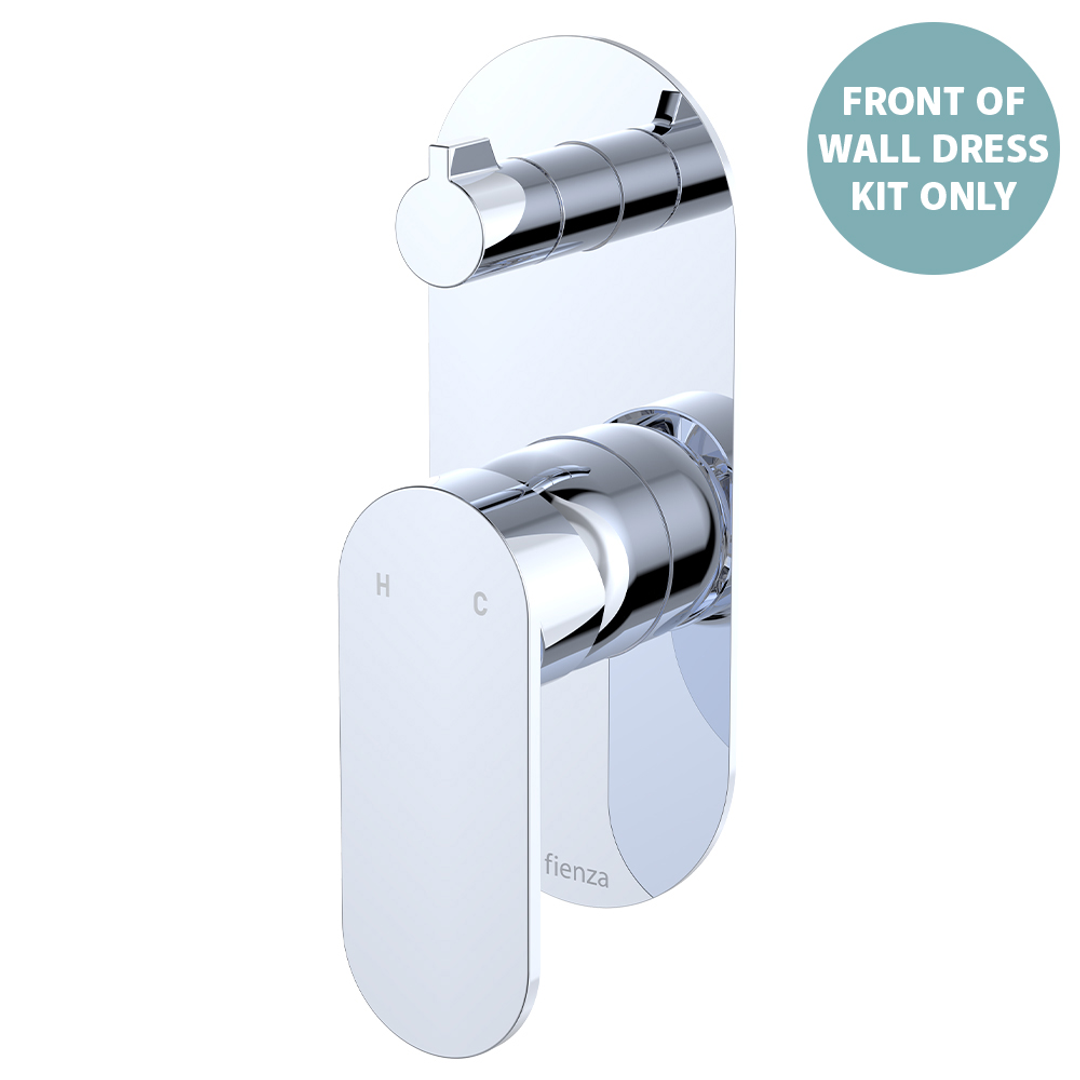 Fienza Empire Slim Wall Diverter Mixer Lg Oval Plate Vertical Dress Kit - Chrome Lf