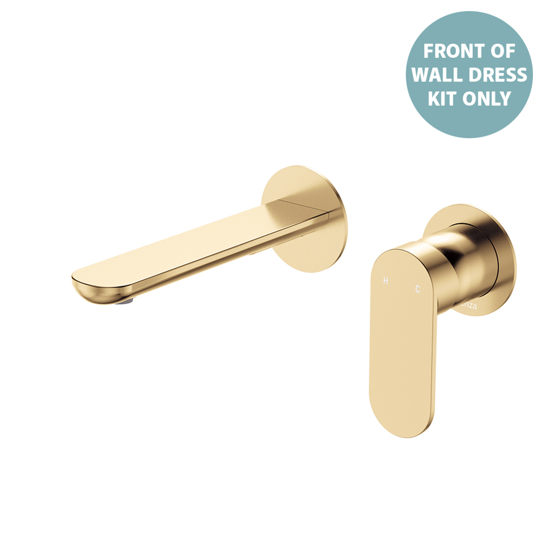 Fienza Empire Slim Basin/Bath Wall Mixer Set Round Plates 160mm Dress Kit - Urban Brass Lf