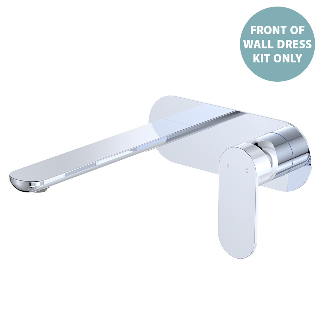Fienza Empire Slim Basin/Bath Wall Mixer Set Oval Plate 200mm Dress Kit - Chrome Lf