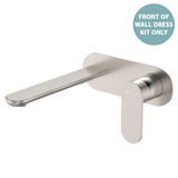 Fienza Empire Slim Basin/Bath Wall Mixer Set Oval Plate 200mm Dress Kit - Brushed Nickel Lf