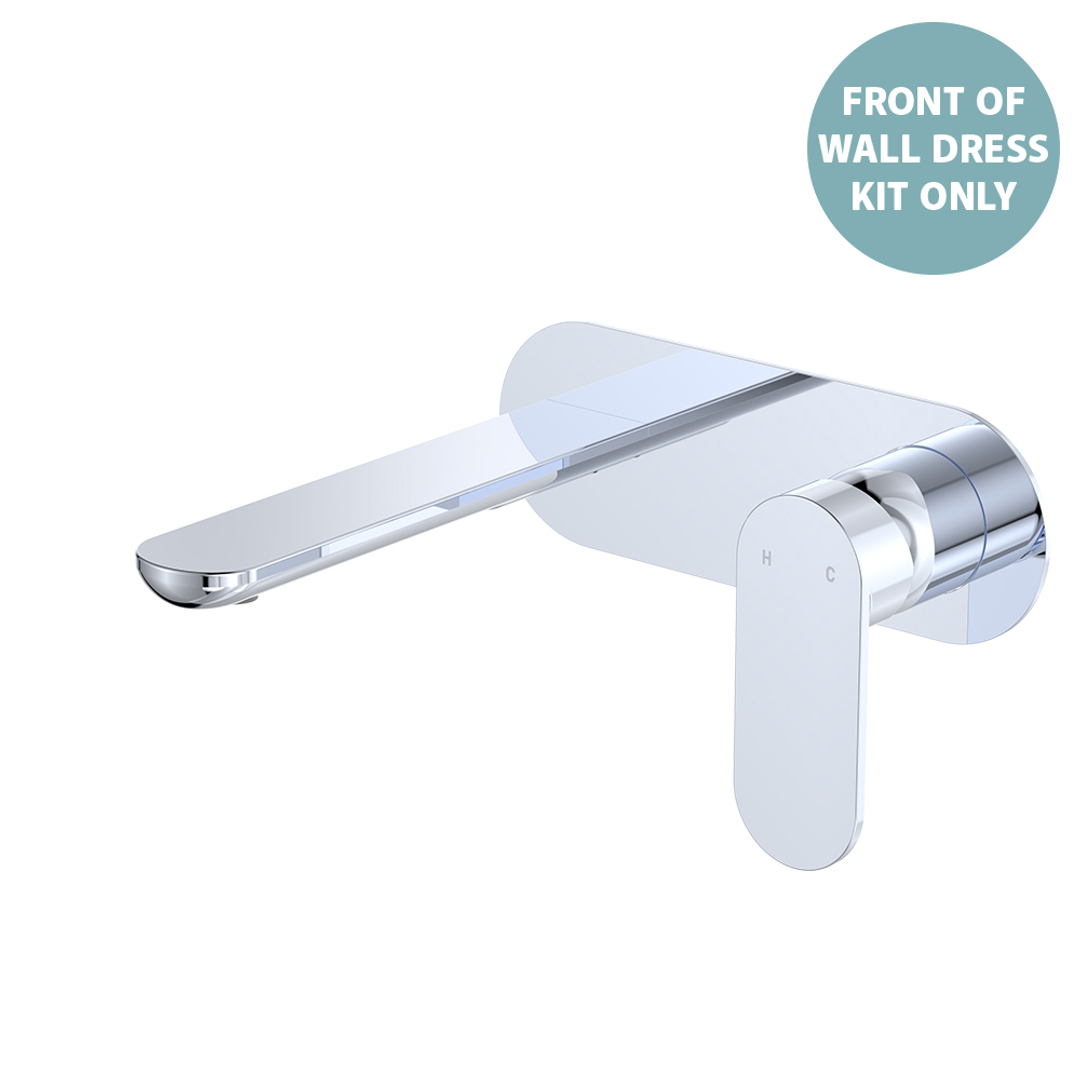 Fienza Empire Slim Basin/Bath Wall Mixer Set Oval Plate 160mm Dress Kit - Chrome Lf