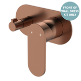 Fienza Empire Slim Wall Div Mixer Lg Oval Plate Horizontal Dress Kit - Brushed Copper Lf