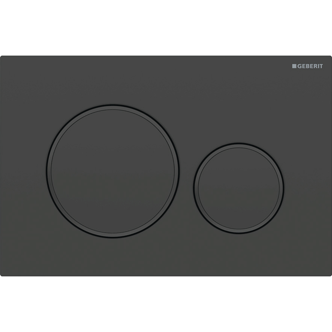 Aspire Urban II Wf Inwall Suite Round Tone In Tone Button Cistern Seat & Pan - Matt Black