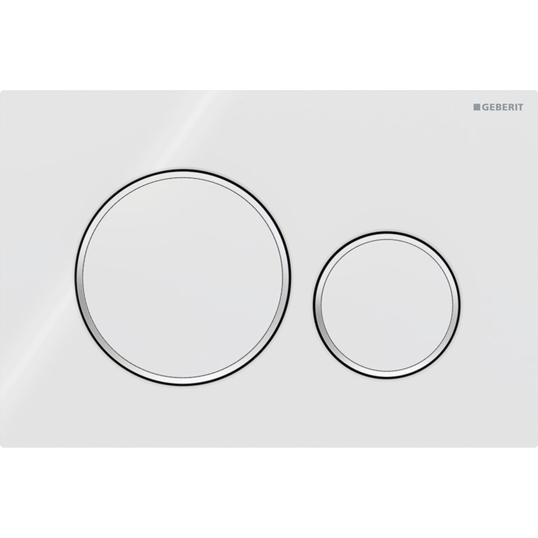 Aspire Urban II Wf Inwall Suite Round - White & C/P Button Cistern Seat & Pan