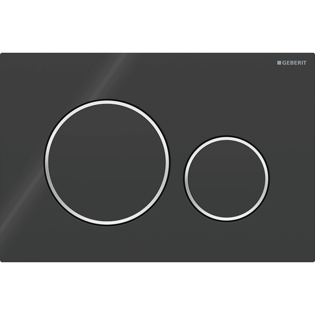 Aspire Urban II Wf Inwall Suite Round Black Button Cistern Seat & Pan