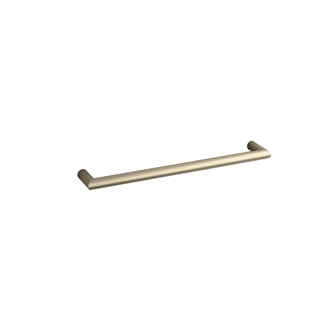 Thermorail Round Single Heated Rail 632X32X100mm 18W - Brushed Nickel