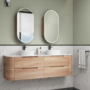 Aulic Briony 1800mm Wall-Hung Double Vanity - Cato Flat Stone Top