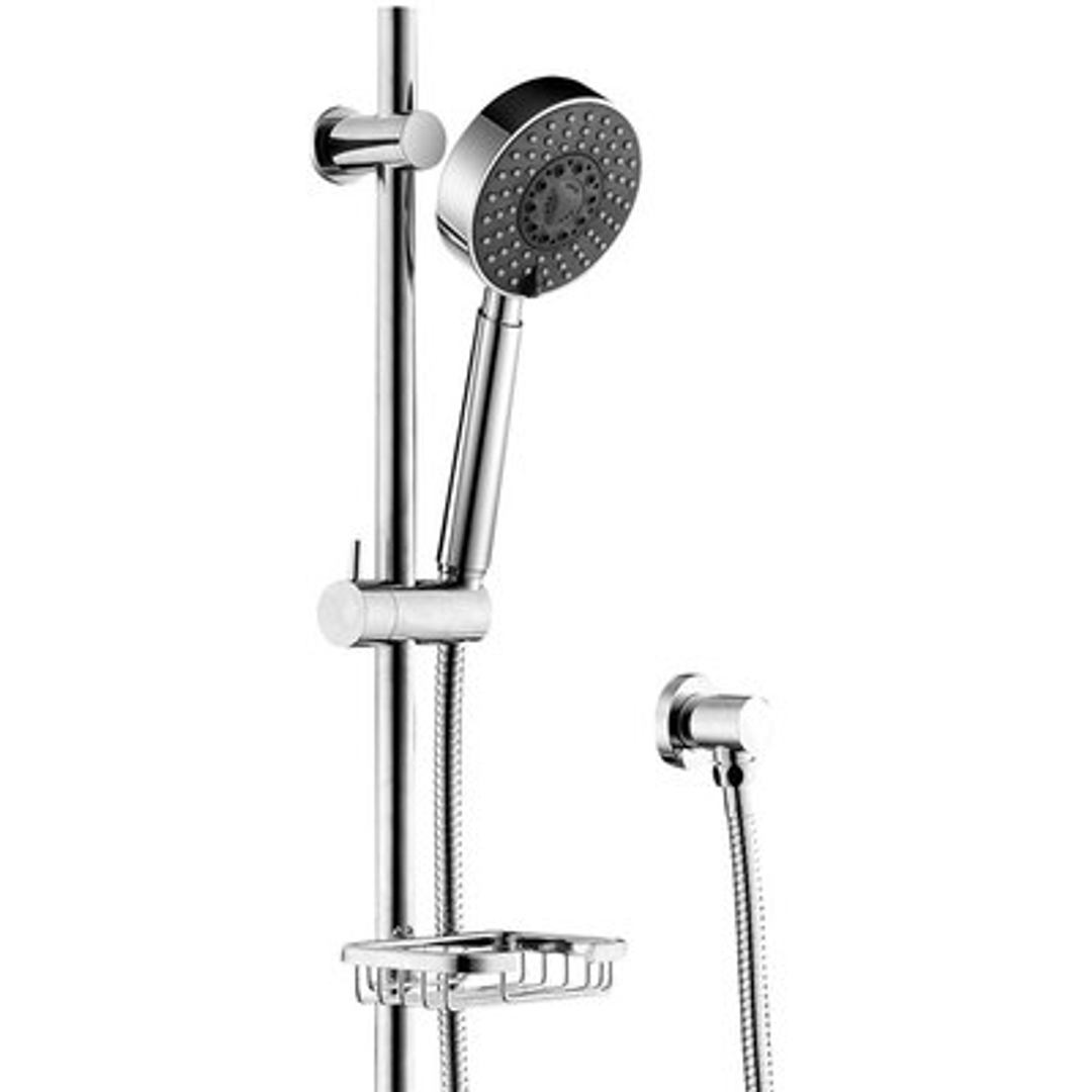 Fienza Michelle Brass Rail Shower With Brass Soap Basket (5 Func Handset) 444.101