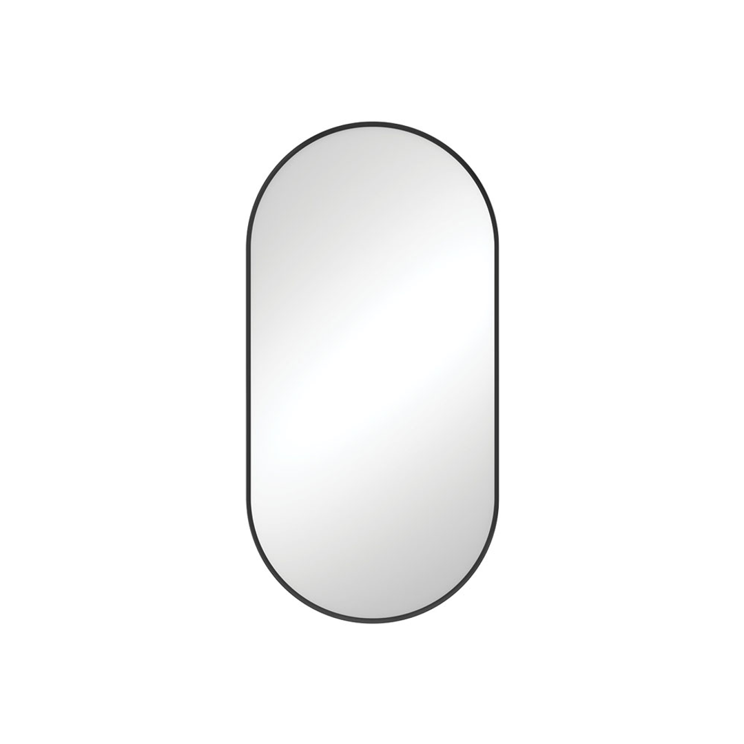 Fienza Empire Pill Shape Framed Mirror 450 X 900Mm - Matte Black