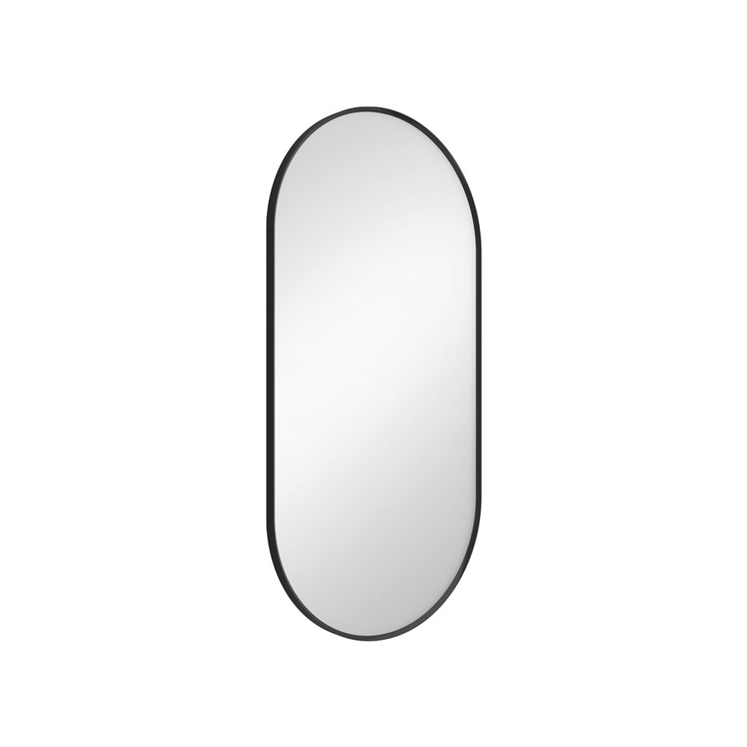 Fienza Empire Pill Shape Framed Mirror 450 X 900Mm Matte Black