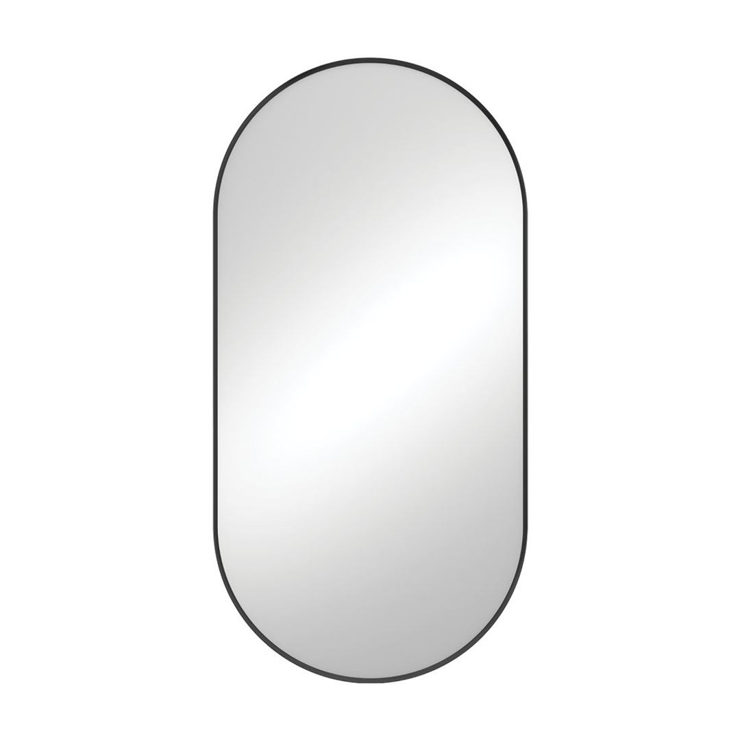 Fienza Empire Matte Black Framed Mirror 600 X 1200