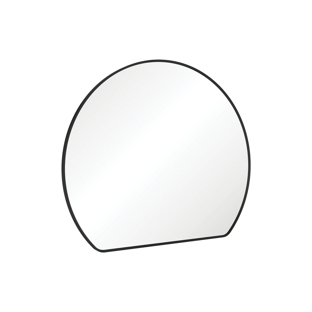 Fienza Sunrise Framed Round Mirror With Mounting Brackets 800X690Mm Matte Black