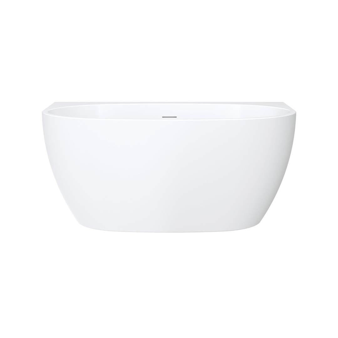 Keeto 1300mm Back To Wall Gloss White Acrylic Fienza Bath With Overflow