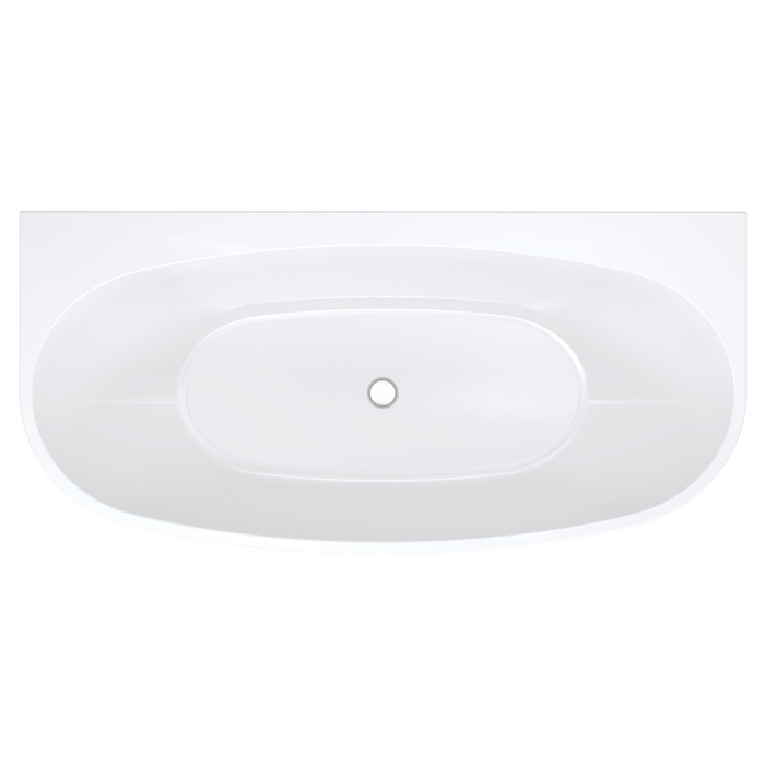 Fienza Keeto 1700mm Back-To-Wall Acrylic Bath - Gloss White