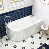 Eleanor 1500mm Corner Left Hand Fienza Bath Gloss White 1500X750X580mm Fr713-1500