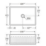 Charlton Single Butler Sink, Small