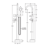 Eleanor Floor Fienza Mixer & Shower - Matte Black/White