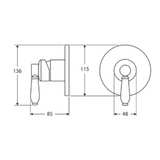 Eleanor Wall Fienza Mixer - Chrome/Chrome