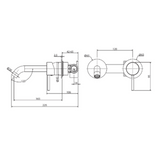 Kaya Basin/Bath Wall Fienza Mixer Set Round Plates 160mm Outlet - Brushed Nickel/Brushed Nickel