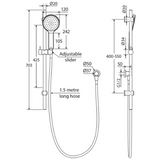 Kaya Rail Fienza Shower - Chrome