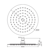 Kaya Round Fienza Shower Head 250mm Brushed Nickel