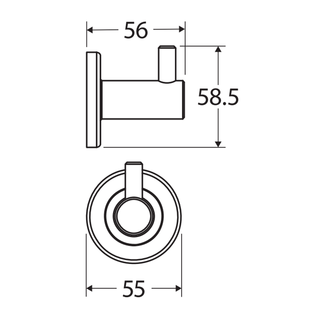 Kaya Single Fienza Robe Hook - Gunmetal