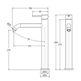 Kaya Tall Basin Fienza Mixer - Matte Black