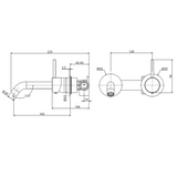 Kaya Up Basin/Bath Wall Fienza Mixer Set 160mm Outlet Set Rectangular Plate - Brushed Nickel/Brushed Nickel