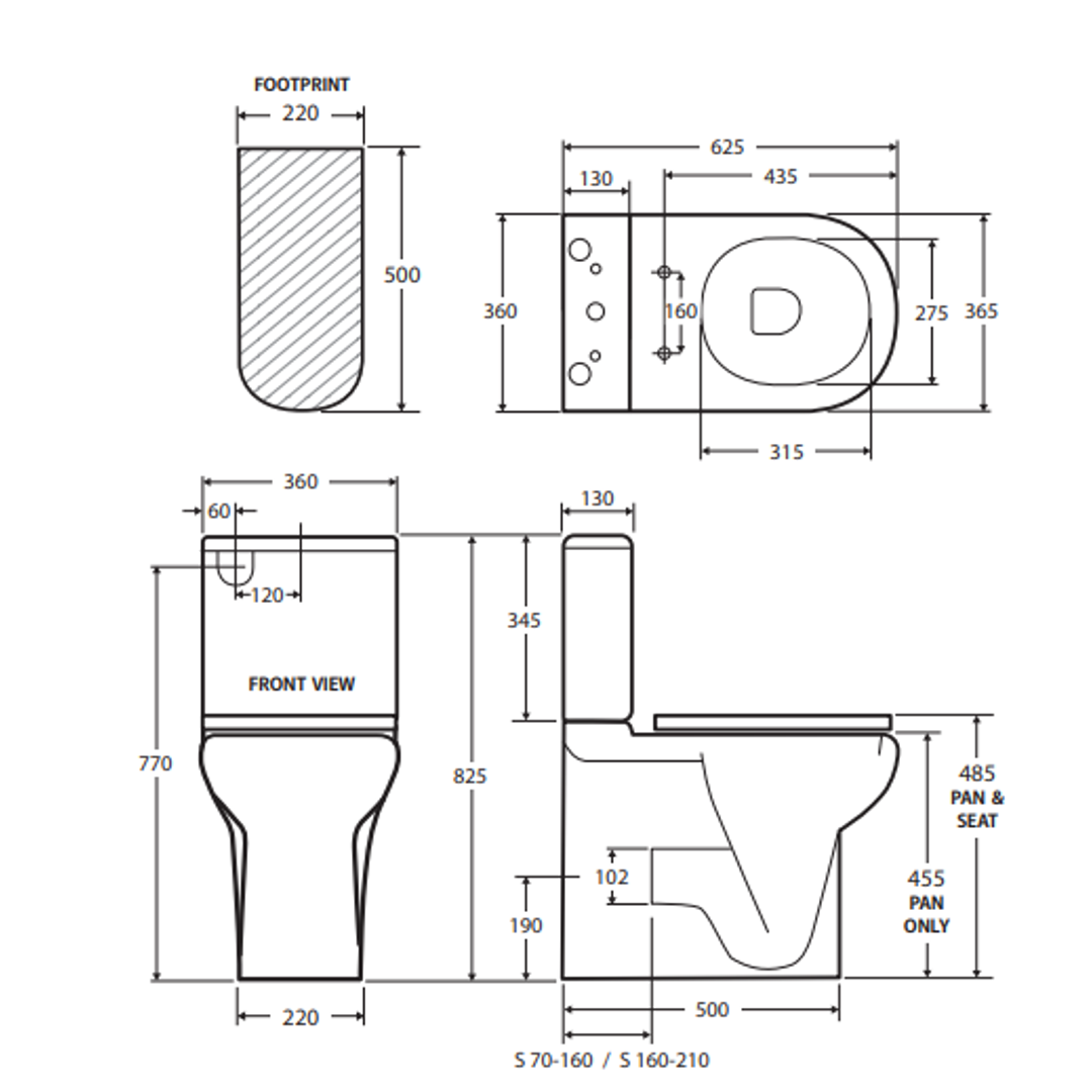 RAK Compact Back to Wall Fienza Toilet Suite - Blue Seat