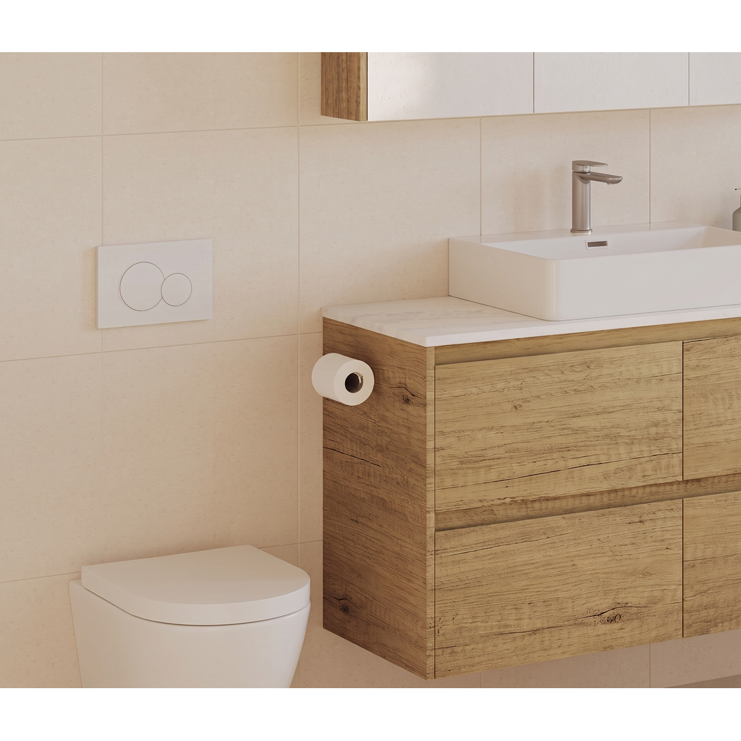 Fienza Sigma Round Button Flush Plate - Matte White