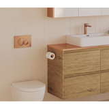 Fienza Sigma Round Button Flush Plate - Brushed Copper