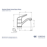 Greens Marketti Basin Mixer - Chrome