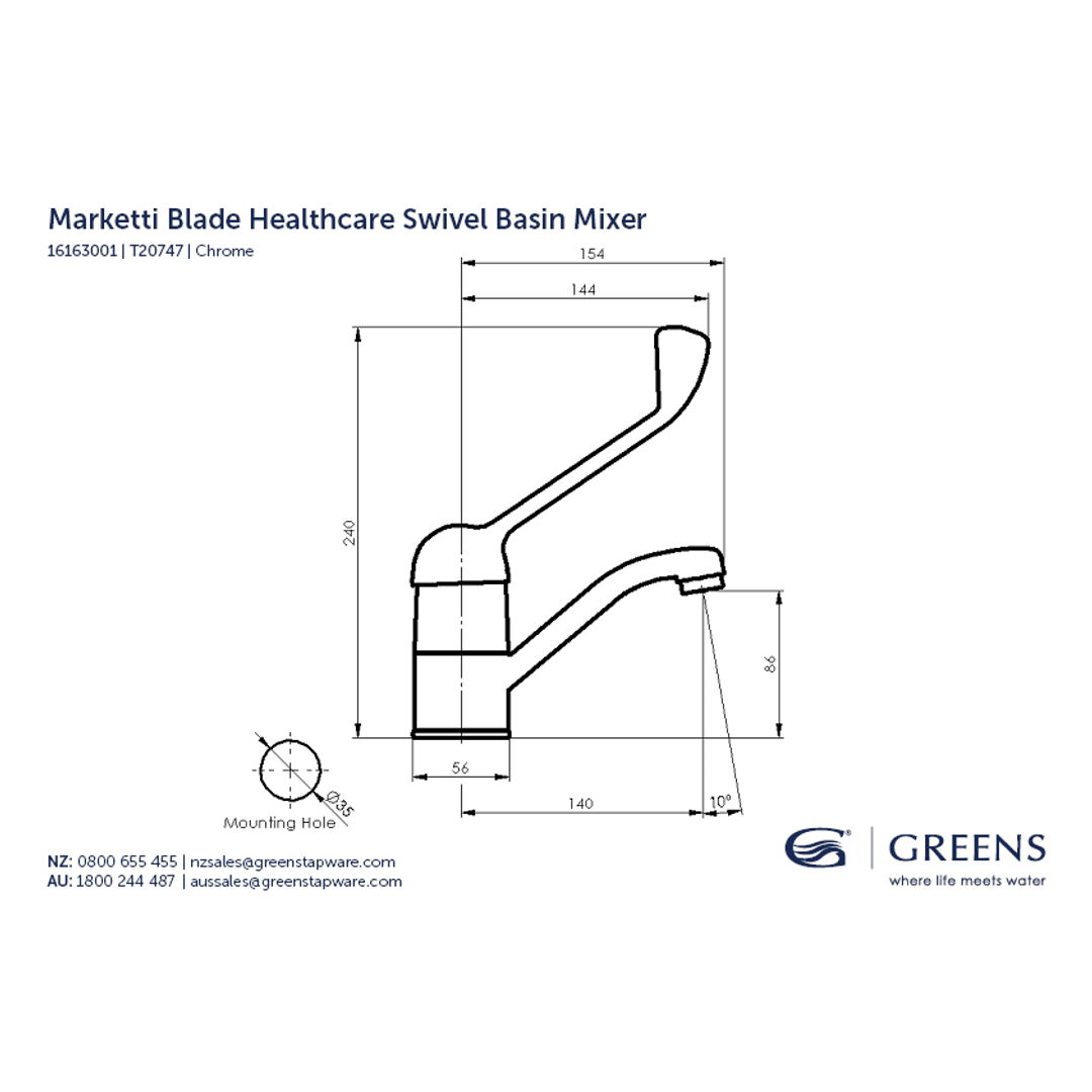 Marketti Health Care Swivel Basin Mixer