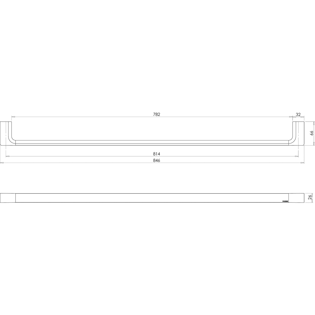 Phoenix Gloss Single Towel Rail 800Mm - Brushed Bronze