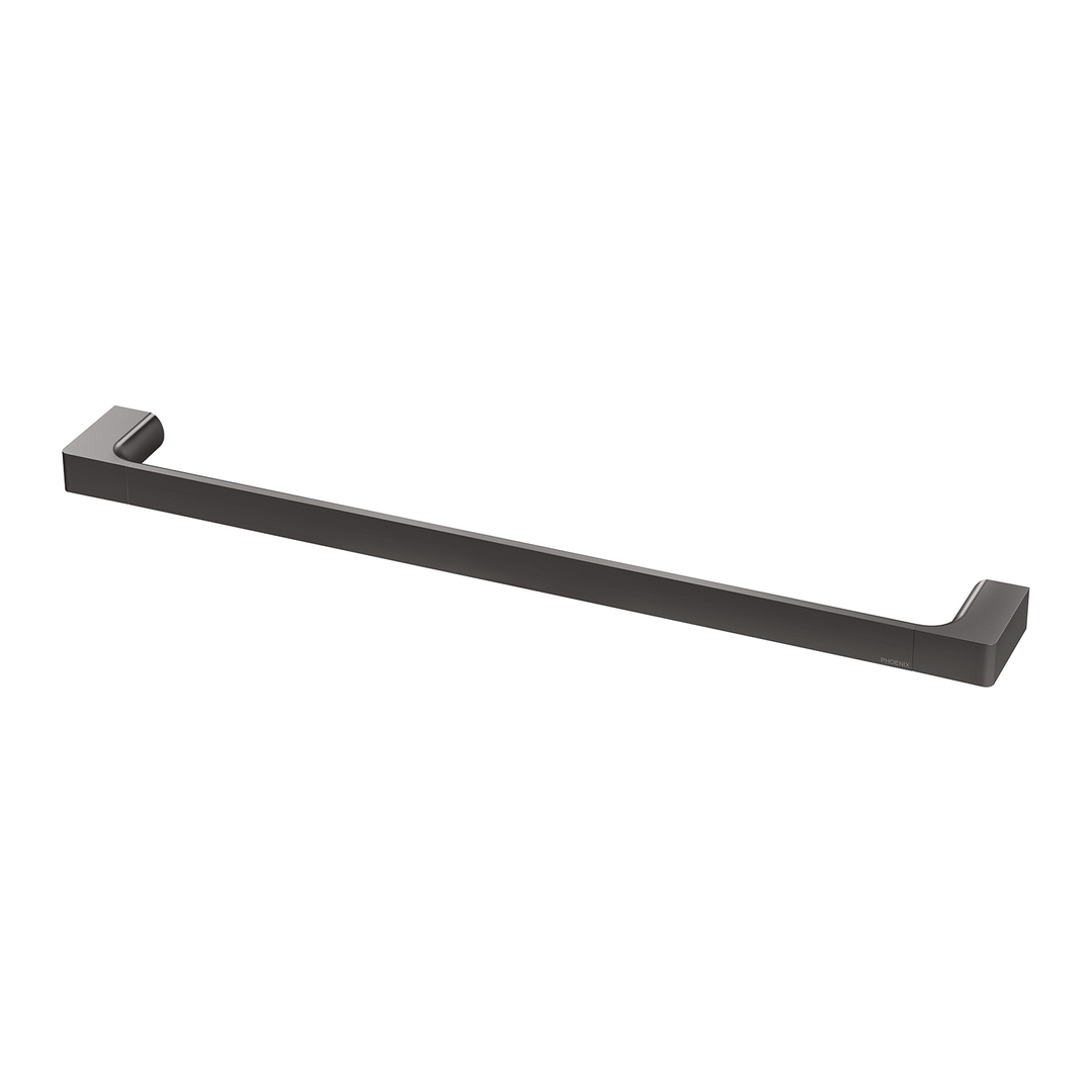 Phoenix Gloss Single Towel Rail 600Mm - Brushed Carbon