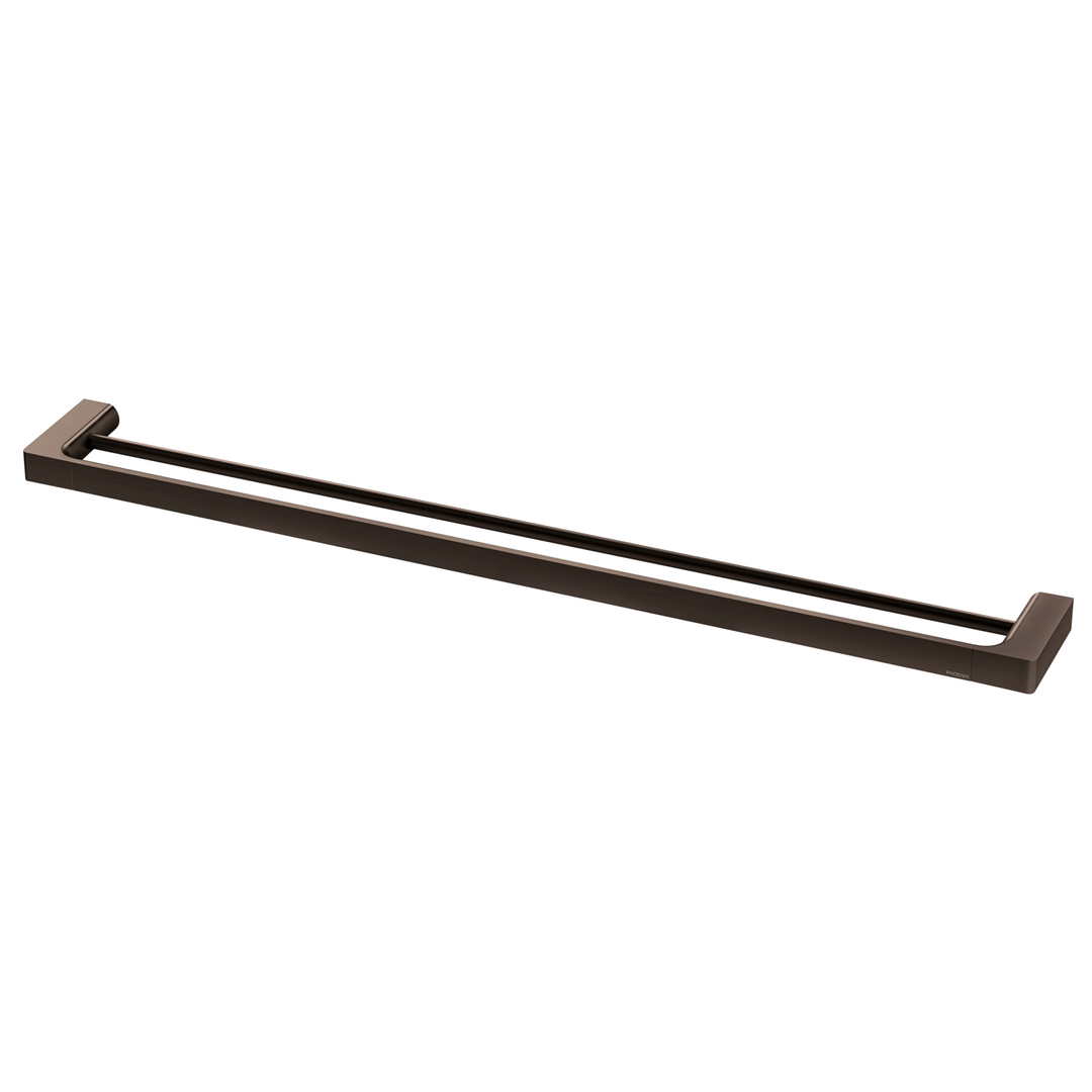 Phoenix Gloss Double Towel Rail 800Mm - Brushed Bronze