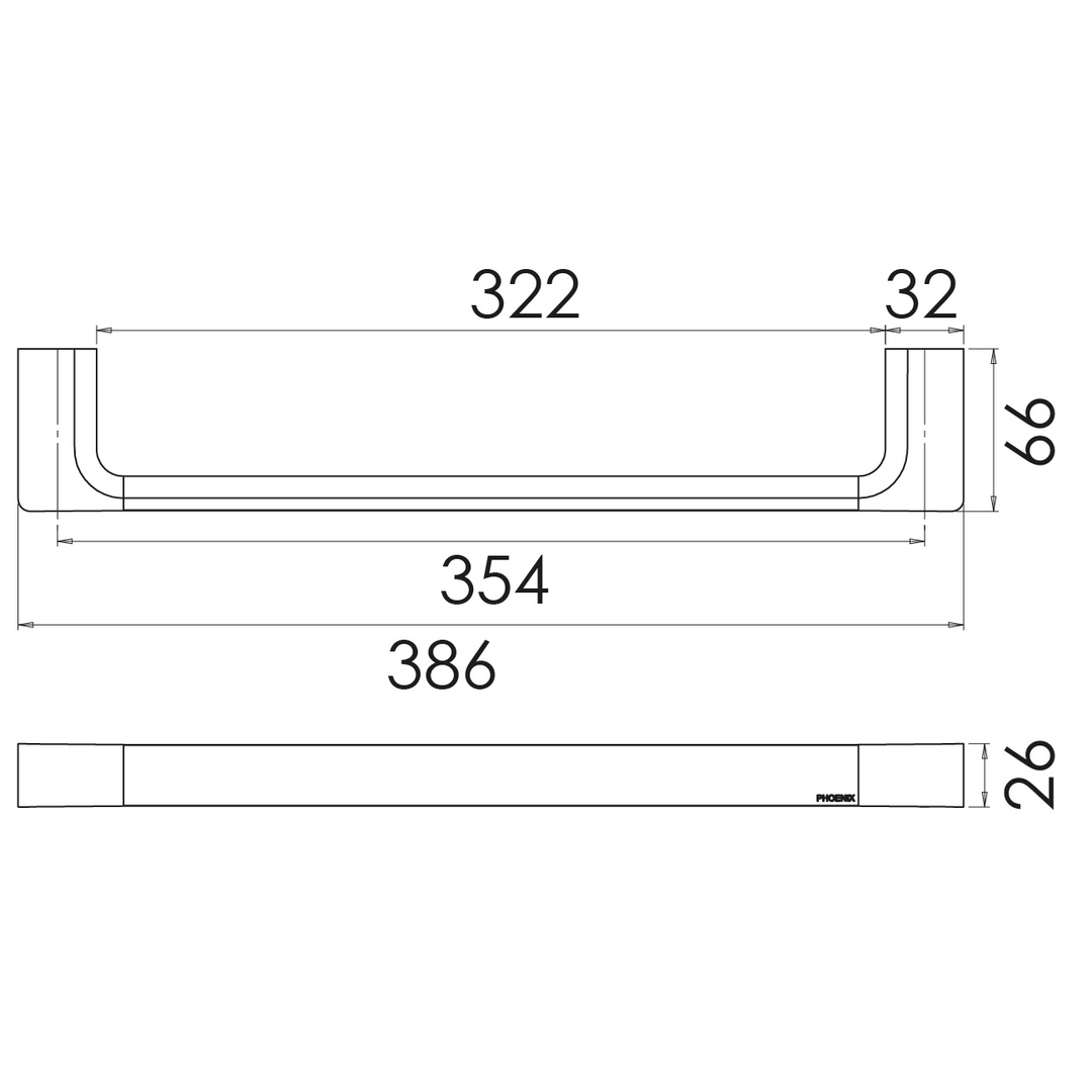 Phoenix Gloss Hand Towel Rail - Brushed Bronze