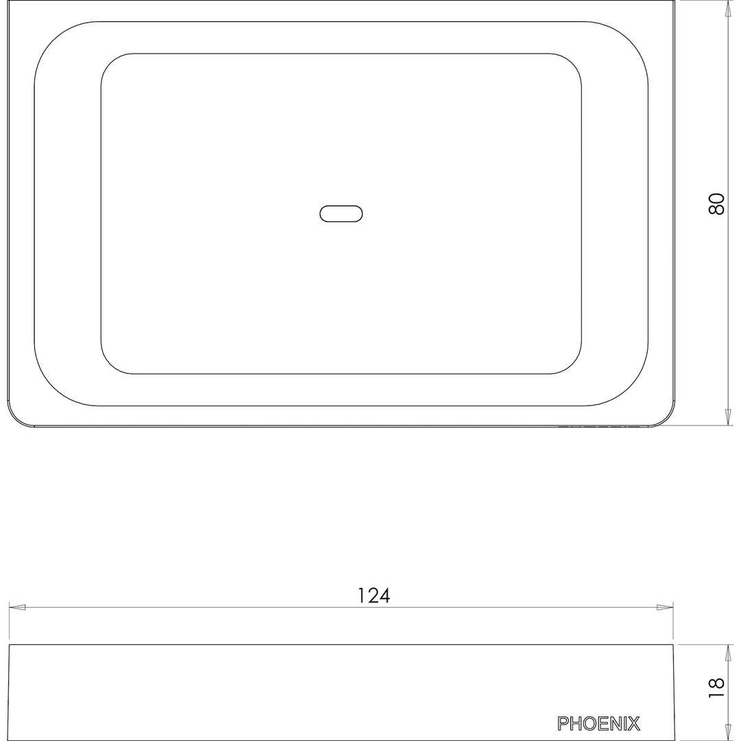Phoenix Gloss Soap Dish - Brushed Carbon