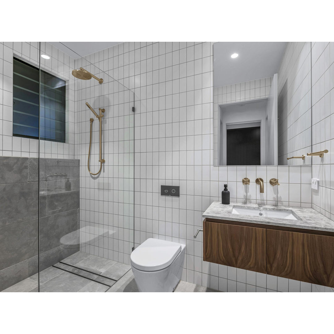 Meir Round Wall Shower Arm 400Mm - Tiger Bronze
