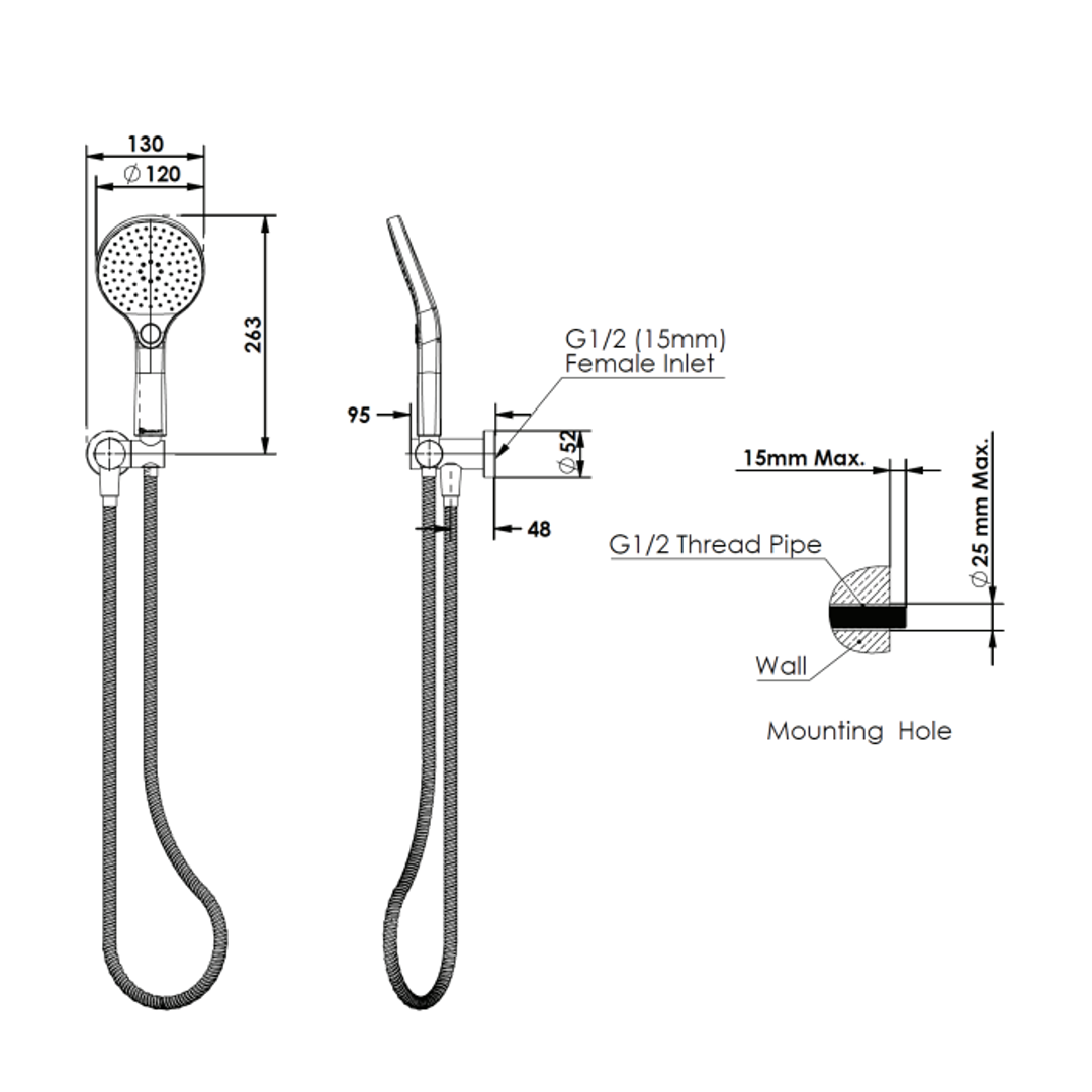 Greens Ashmore Bubblejet Handshower On Wob Chrome