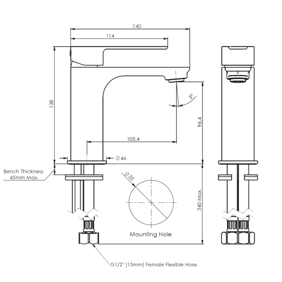Astro II Basin Greens Mixer - Brushed Brass