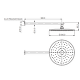Greens Rocco Wall Shower - Brushed Brass