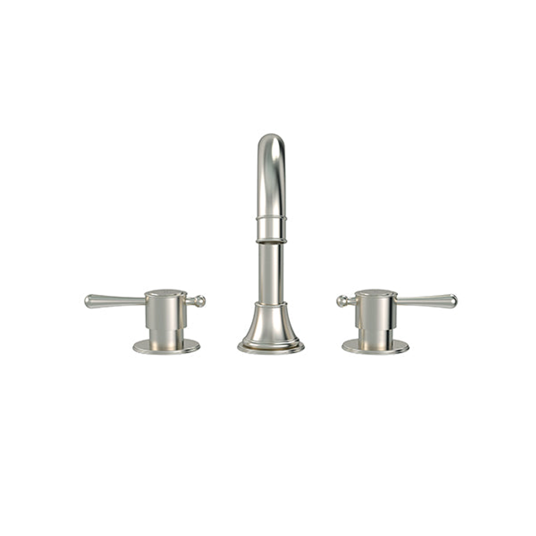 Meir Harrington Three Hole Basin Set With Lever Handle - Brushed Nickel