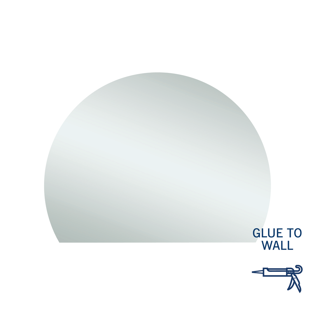 Thermogroup Hamilton D Shaped Polished Edge Mirror 1200x900mm - Glue to Wall