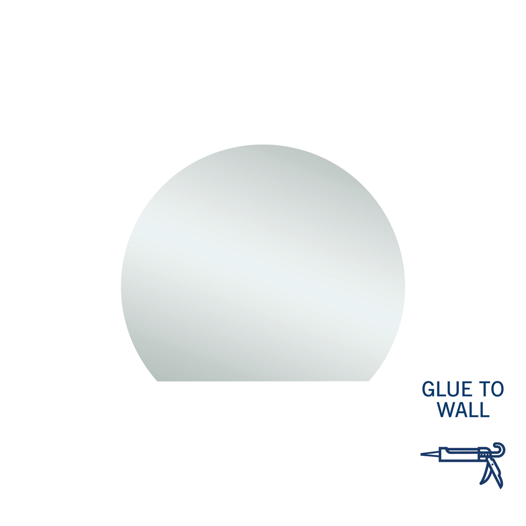 Thermogroup Hamilton D Shaped Polished Edge Mirror 900x750mm - Glue to Wall
